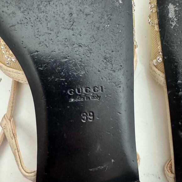 GUCCI Demi Crystal GG Slingback Ballerina Flats size 39 - Picture 11 of 12